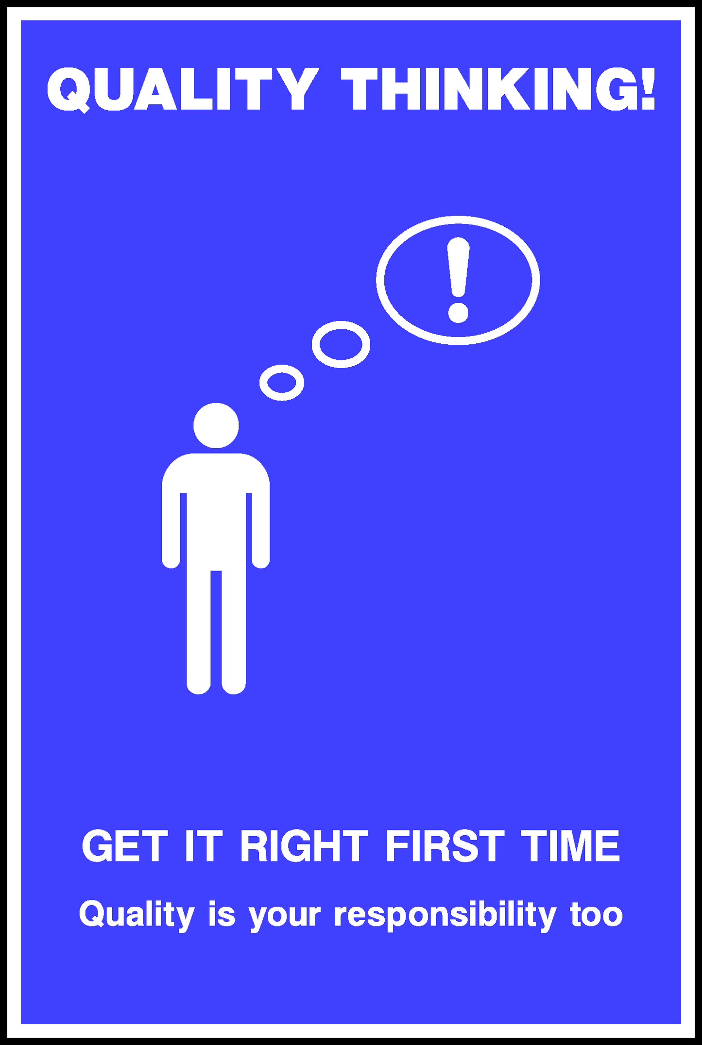 Quality Thinking! Get It Right First Time Quality Is Your Responsibility Too Safety Posters Signage - POST0020