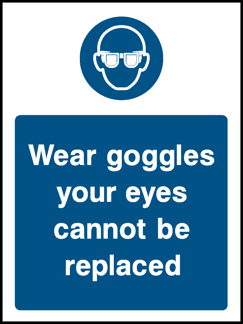 Wear Goggles Your Eyes Cannot Be Replaced Mandatory Signs Personal Protective Equipment Signage - PPE0029.