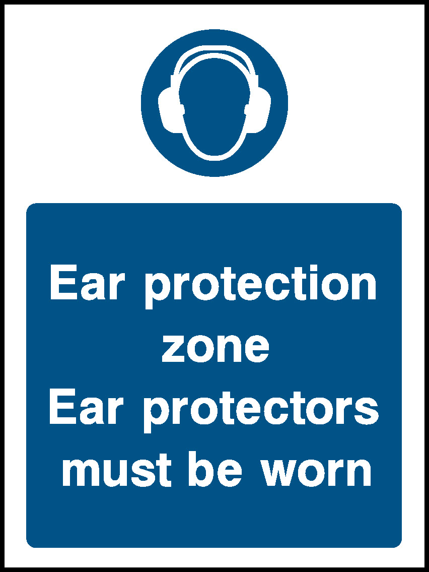 Ear Protection Zone Ear Protectors Must Be Worn Mandatory Signs Personal Protective Equipment Signage - PPE0034.