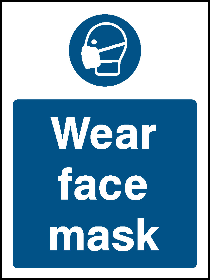 Wear Face Mask Mandatory Signs Personal Protective Equipment Signage - PPE0035.