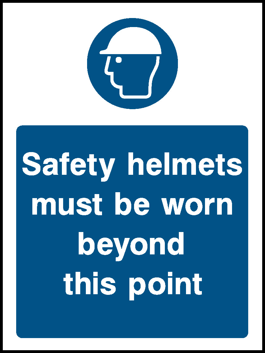 Safety Helmets Must Be Worn Beyond This Point Mandatory Signs Personal Protective Equipment Signage - PPE0039.