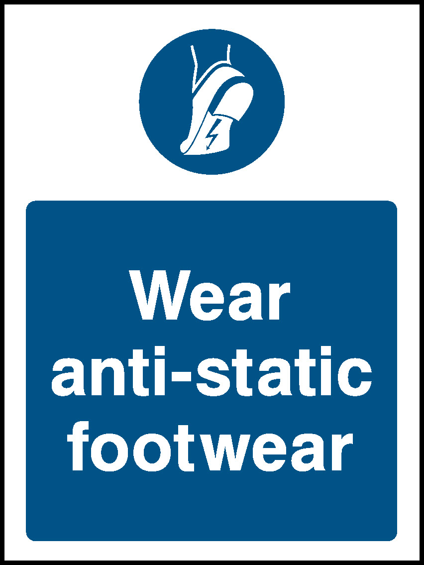 Wear Anti-Static Footwear Mandatory Signs Personal Protective Equipment Signage - PPE0046.