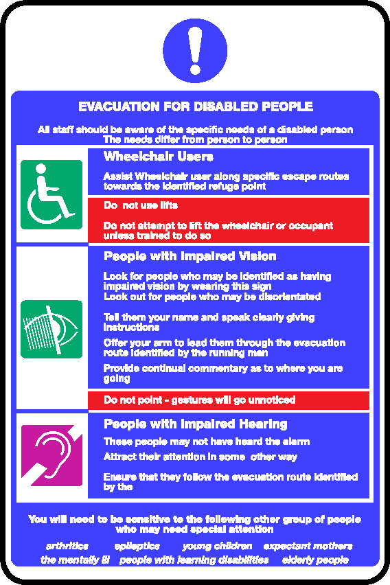 Evacuation Of Disabled People DDA Act Signage - DDA0027.