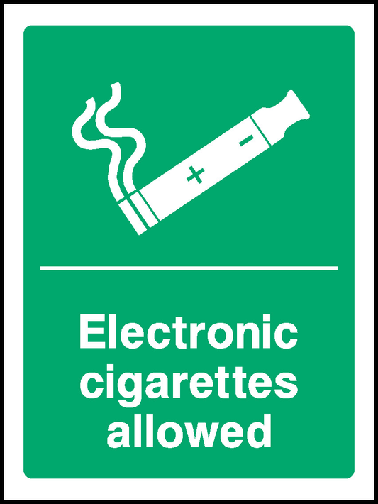 Electronic Cigarettes Allowed Prohibition Smoking Signage - SMOK0087