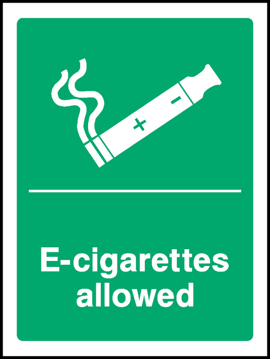 E-Cigarettes Allowed Prohibition Smoking Signage - SMOK0088