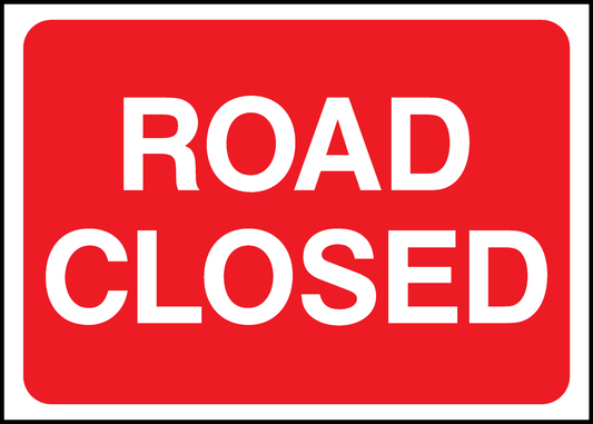 Road Closed Road Traffic Temporary Warning Signage - TEMP0009