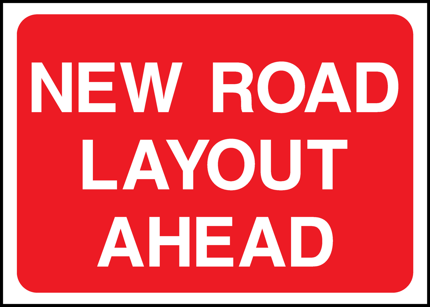 New Road Layout Ahead Road Traffic Temporary Warning Signage - TEMP0011