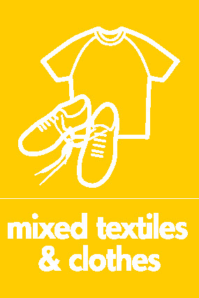 Mixed & Clothe Recycling Textiles Signage - TEXT0018