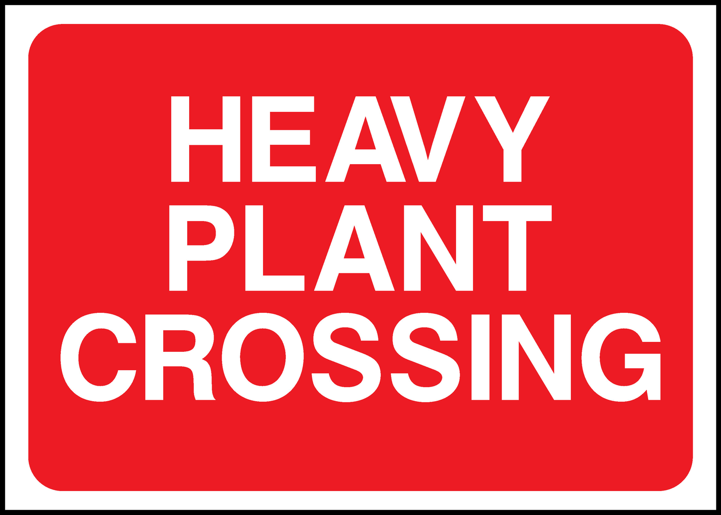 Heavy Plant Crossing Road Traffic Temporary Warning Signage - TEMP0020