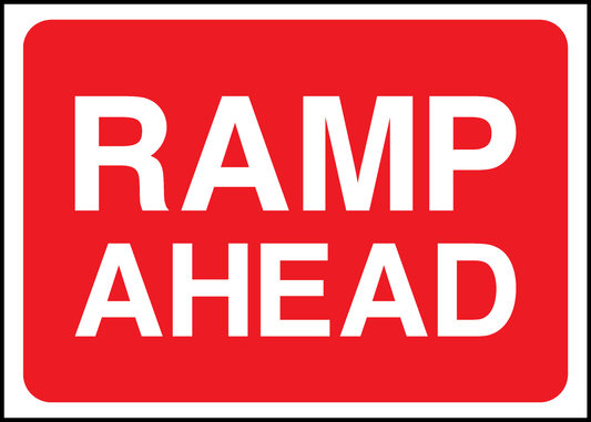 Ramp Ahead Road Traffic Temporary Warning Signage - TEMP0013