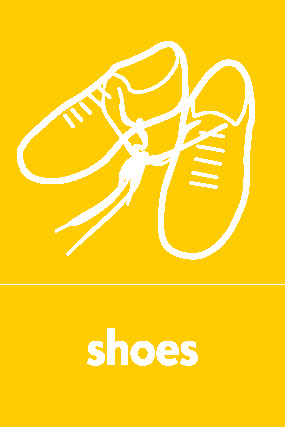 Shoes Recycling Textiles Signage - TEXT0019