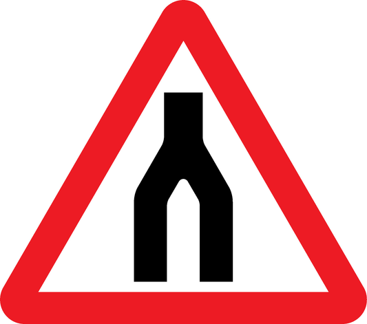 Lanes Merge Road Traffic Warning Signage - WARN0013