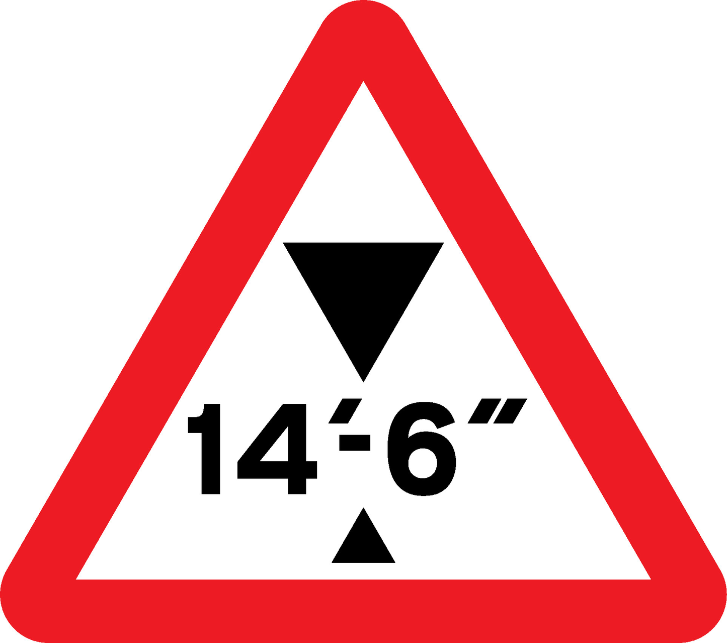 Max Height 14 '-6" Road Traffic Warning Signage - WARN0006