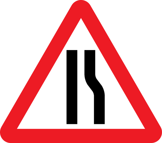 Right Lane Ends Road Traffic Warning Signage - WARN0016