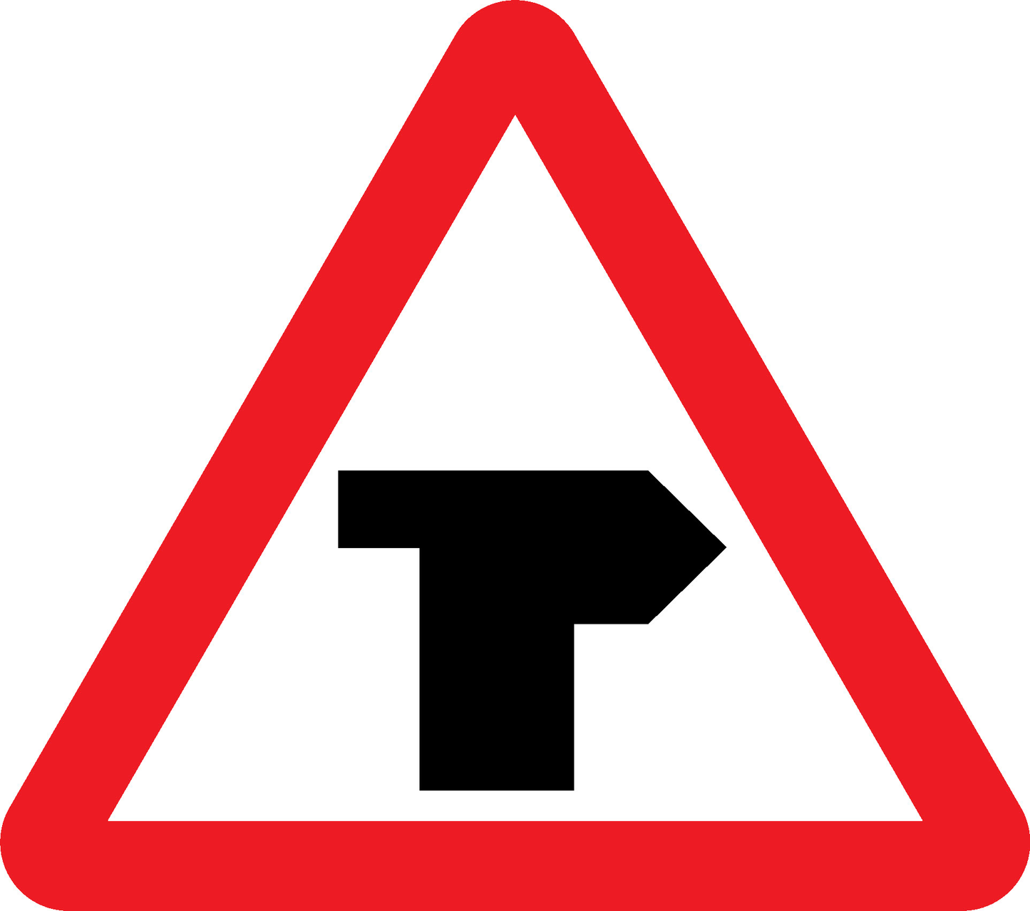 T Junction Road Traffic Warning Signage - WARN0025