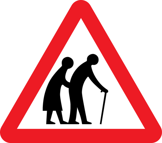 Elderly Road Traffic Warning Signage - WARN0042