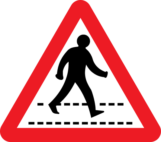 Pedestrian Crossing Road Traffic Warning Signage - WARN0044