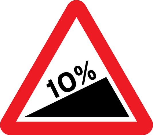 10% Gradient Road Traffic Warning Signage - WARN0008