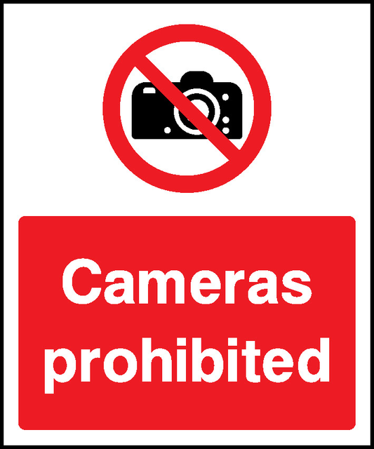 Cameras Prohibited Security Signage - SECU0024