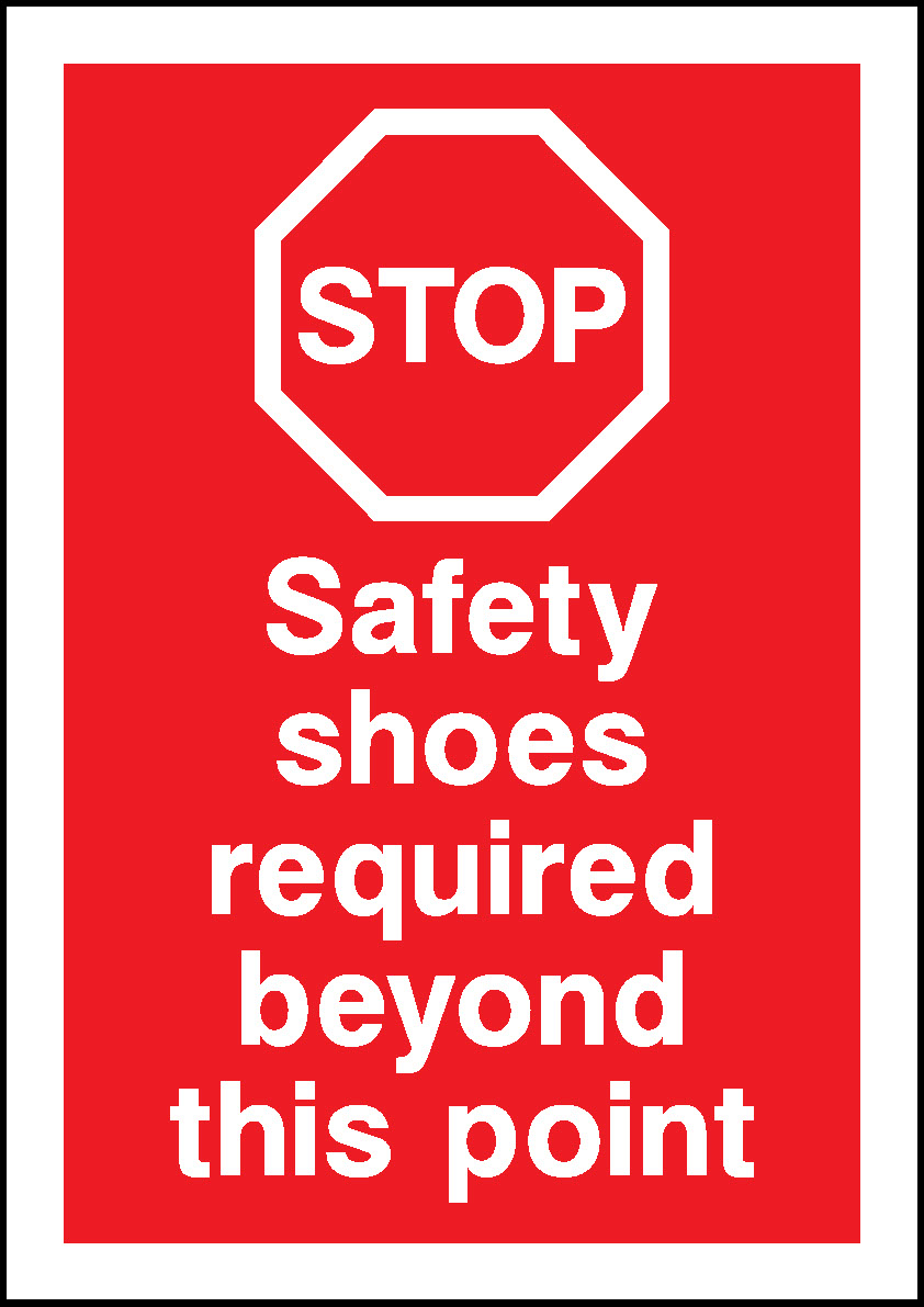 Stop Safety Shoes Required Beyond This Point Mandatory Signs Protective Clothing Signage - PROT0015