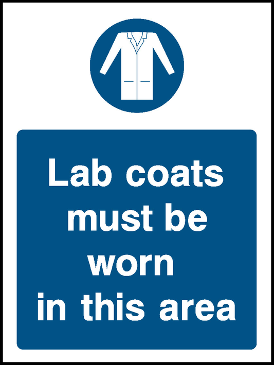 Lab Coats Must Be Worn In This Area Mandatory Signs Protective Clothing Signage - PROT0011