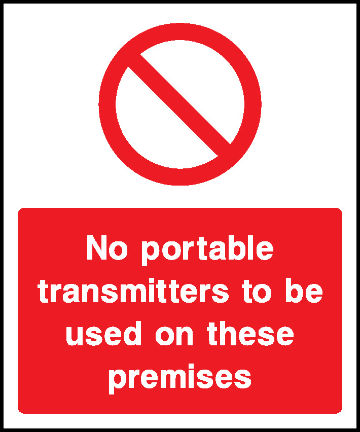 No Portable Transmitters To Be Used On These Premises Security Signage - SECU0026