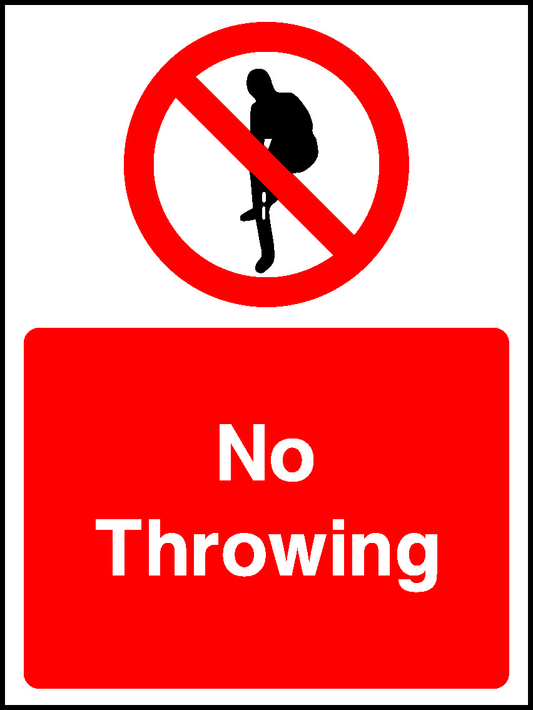 No Throwing Water Safety Signage - WATE0021