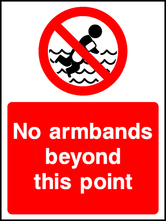 No Armbands Beyond This Point Water Safety Signage - WATE0016