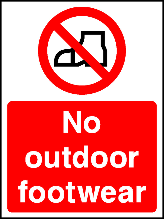 No Outdoor Footwear Water Safety Signage - WATE0014