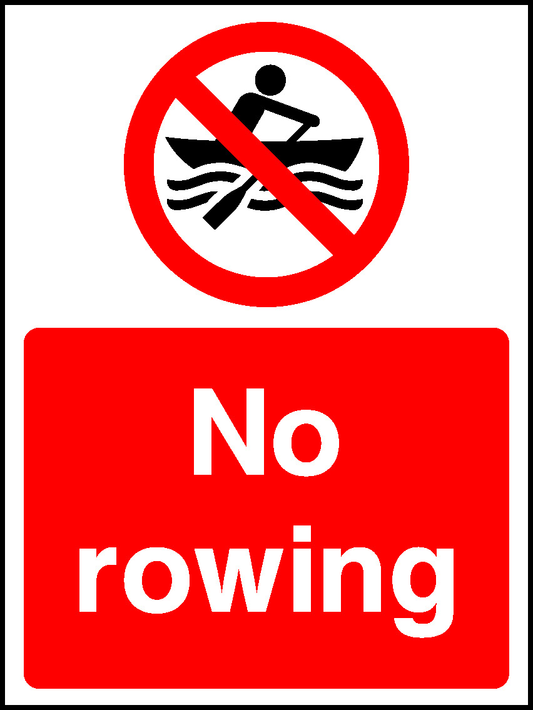 No Rowing Water Safety Signage - WATE0007