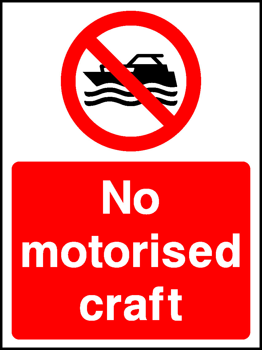 No Motorised Craft Water Safety Signage - WATE0008