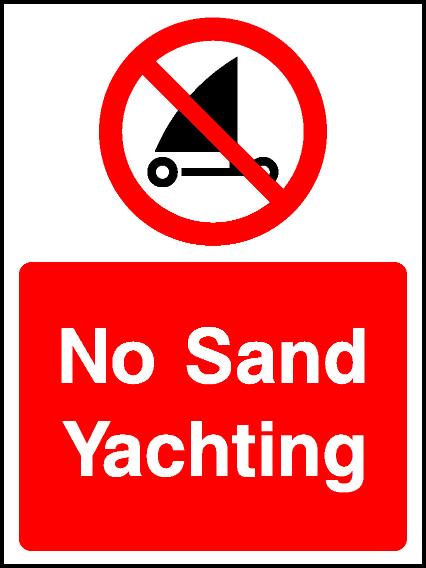 No Sand Yachting Water Safety Signage - WATE0022