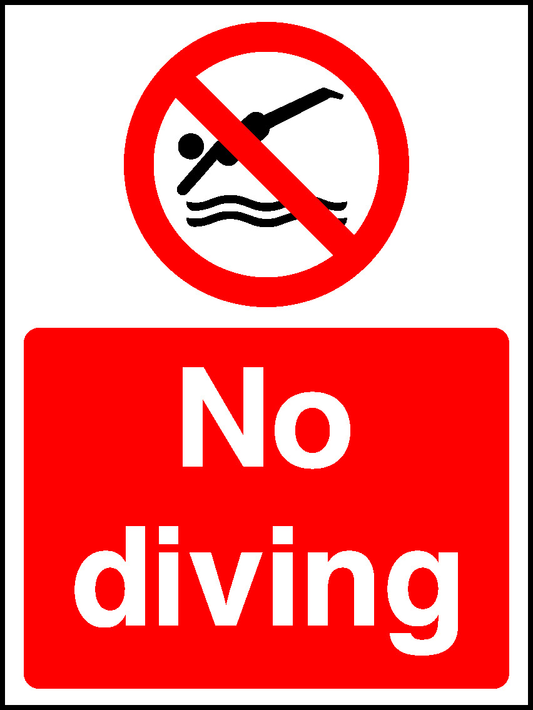 No Diving Water Safety Signage - WATE0004