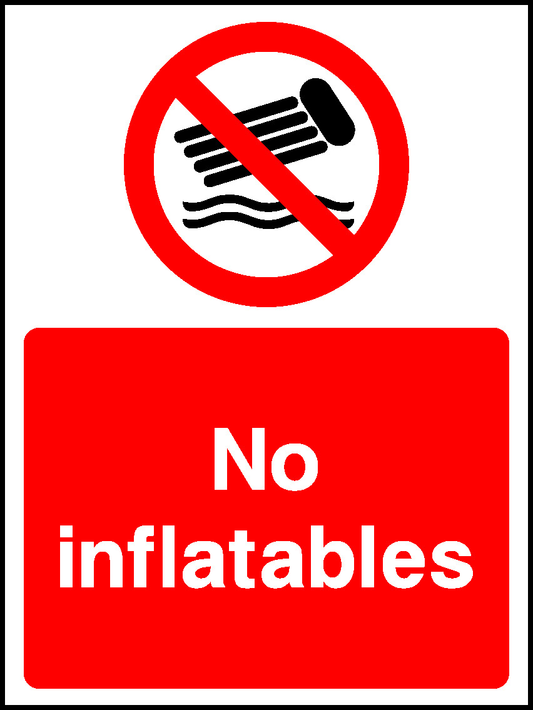 No Inflatables Water Safety Signage - WATE0012