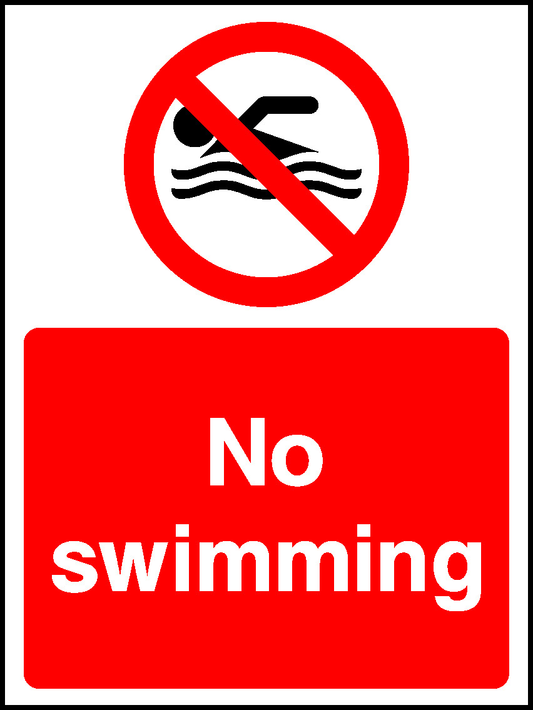 No Swimming Water Safety Signage - WATE0001