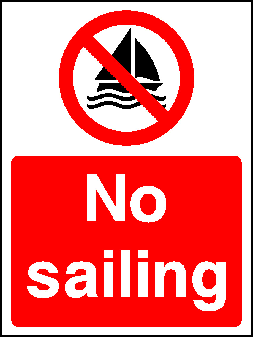 No Sailing Water Safety Signage - WATE0005