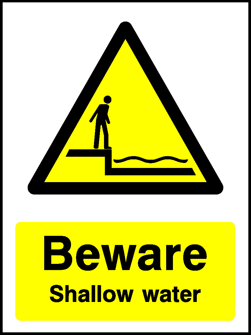 Beware Shallow Water Water Safety Signage - WATE0039