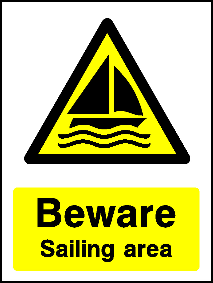 Beware Sailing Area Water Safety Signage - WATE0032