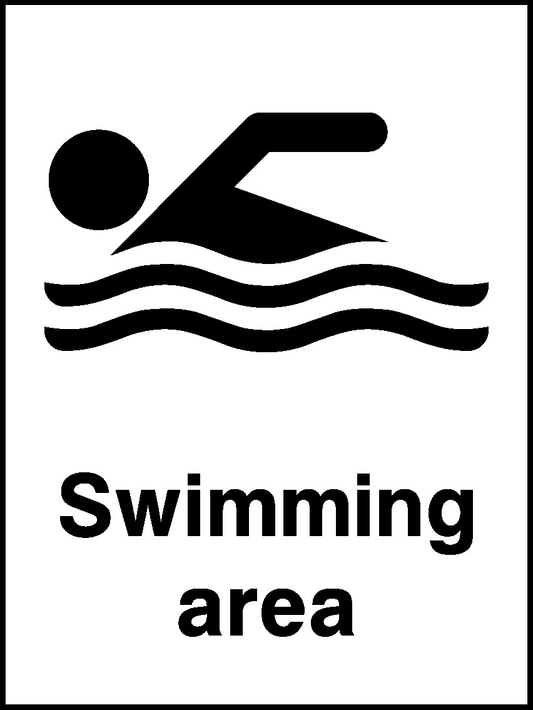 Swimming Area Water Safety Signage - WATE0025