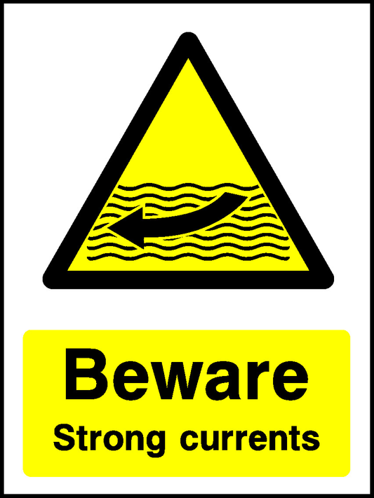 Beware Strong Currents Water Safety Signage - WATE0029