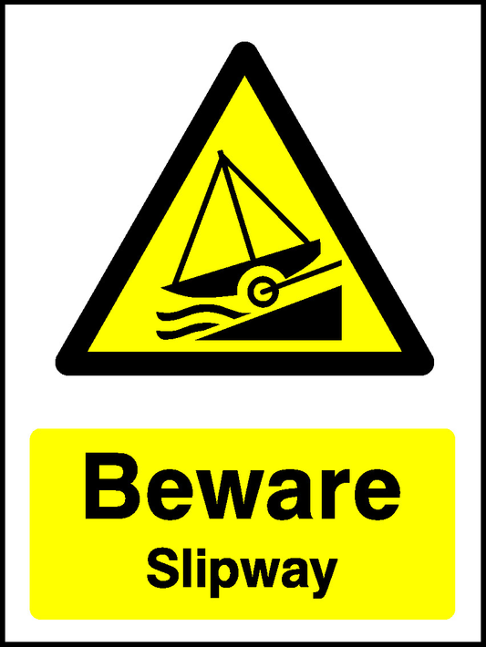 Beware Slipway Water Safety Signage - WATE0030