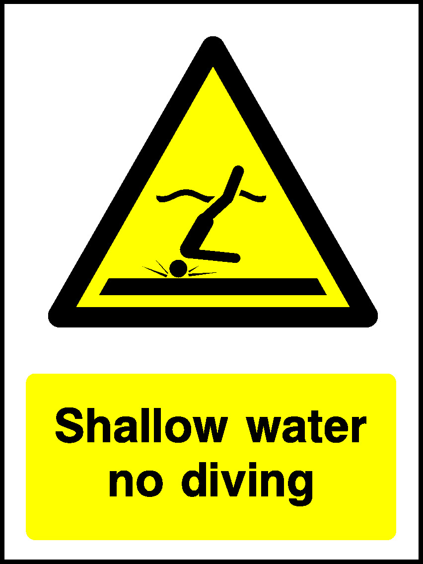 Shallow Water No Diving Water Safety Signage - WATE0044