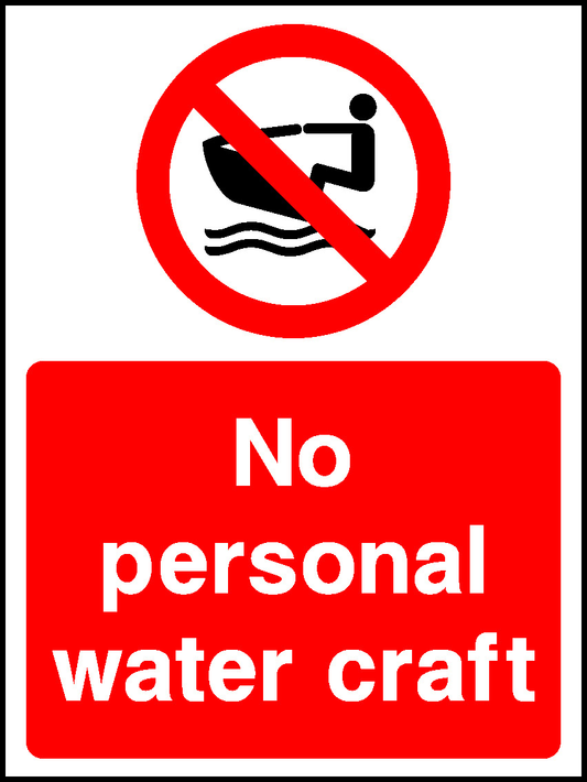 No Personal Water Craft Water Safety Signage - WATE0009