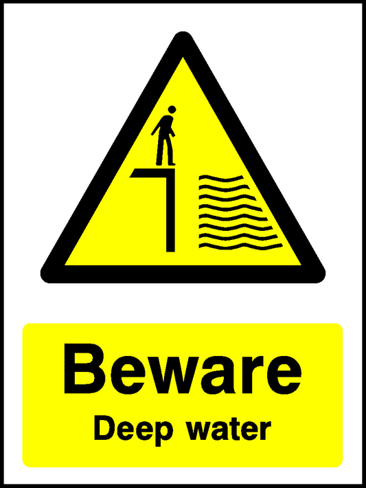 Beware Deep Water Water Safety Signage - WATE0038