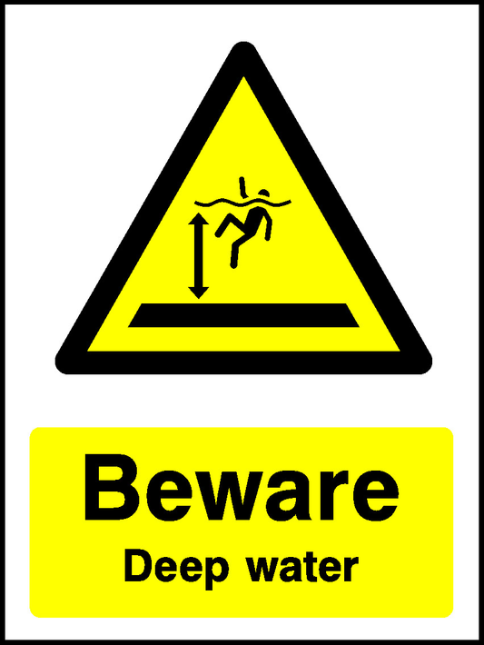 Beware Deep Water Water Safety Signage - WATE0045