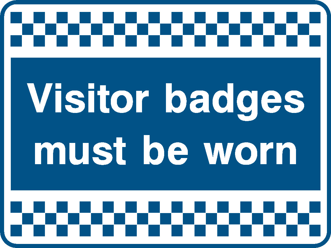 Visitor Badges Must Be Worn Security Signage - SECU0088