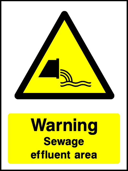 Sewage Effluent Area Water Safety Signage - WATE0049