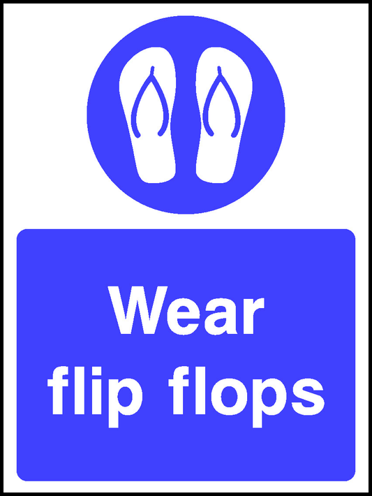 Wear Flip Flops Water Safety Signage - WATE0054