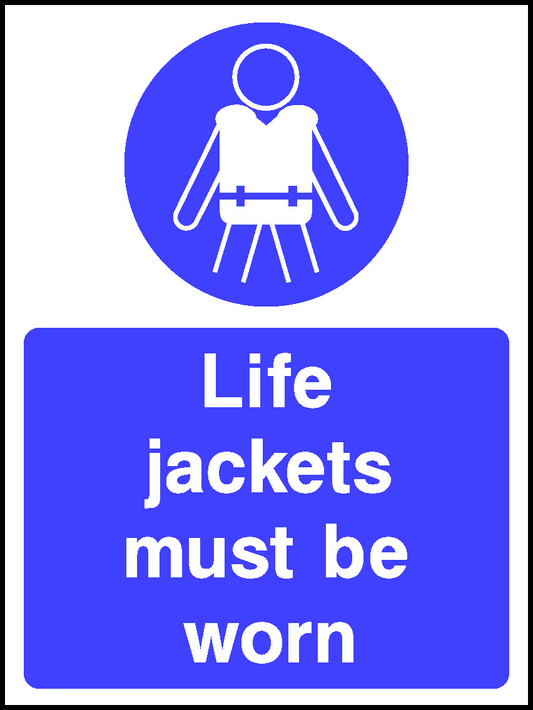 Jackets Must Be Worn Water Safety Signage - WATE0052