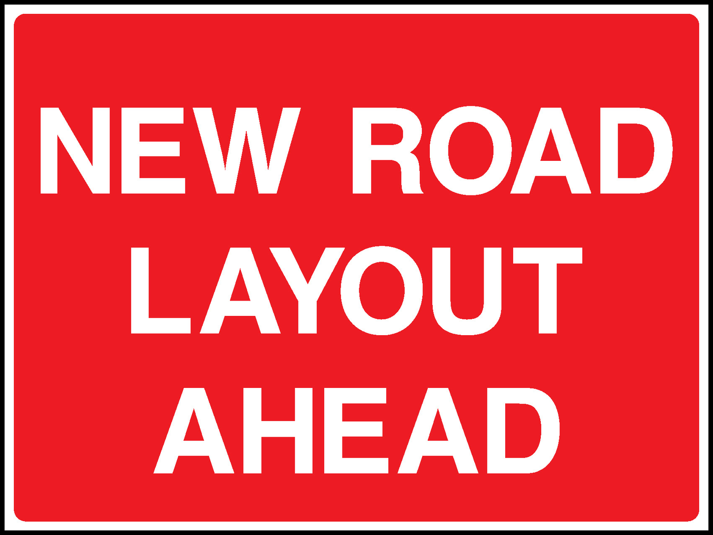 New Road Layout Ahead Road Traffic Site Traffic Signage - SITE0022